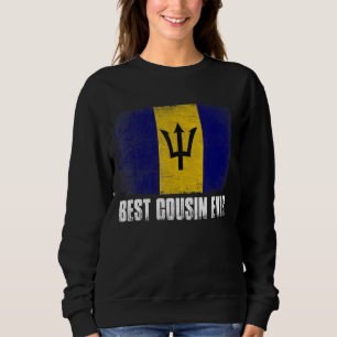 Sweatshirt Meilleur Cousin Jamais Vintage Barbade Drapeau Gra