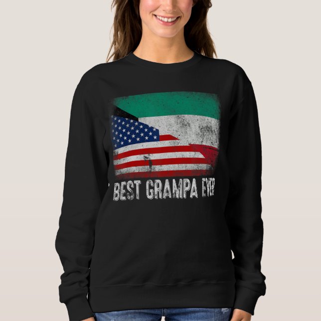 Sweatshirt Meilleur Grampa jamais Américain Koweït Drapeau Dr (Devant)