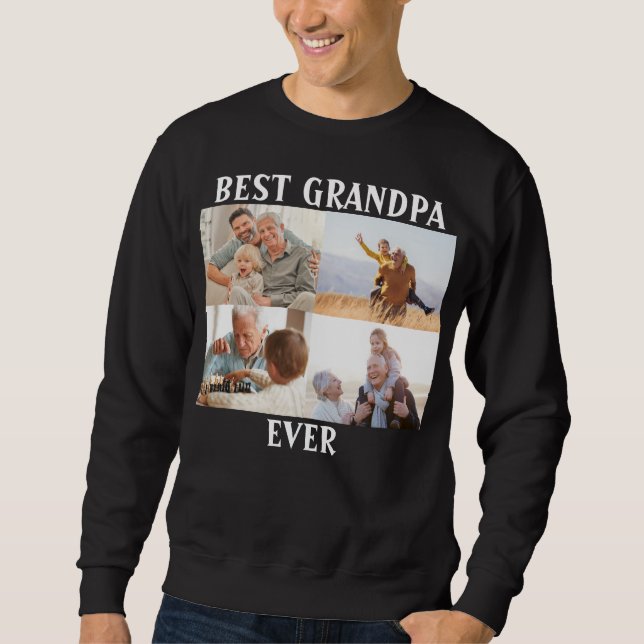 Sweatshirt Meilleur Grand-Père Ever 4 Collage de photos Créez (Devant)