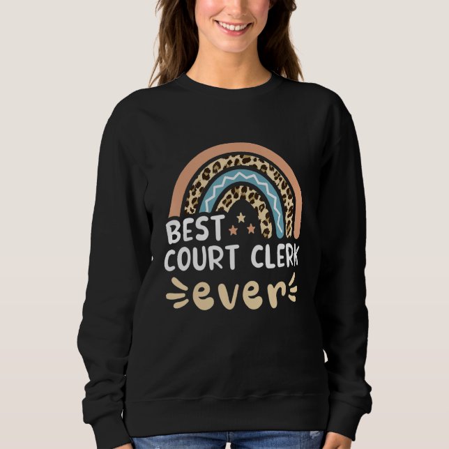 Sweatshirt Meilleur Greffier de la Cour Ever Leopard Rainbow  (Devant)