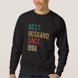 Sweatshirt Meilleur Mari depuis 1998 24e anniversaire Mariage