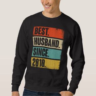Sweatshirt Meilleur Mari Rétro depuis 2010 12ème Mariage Aniv