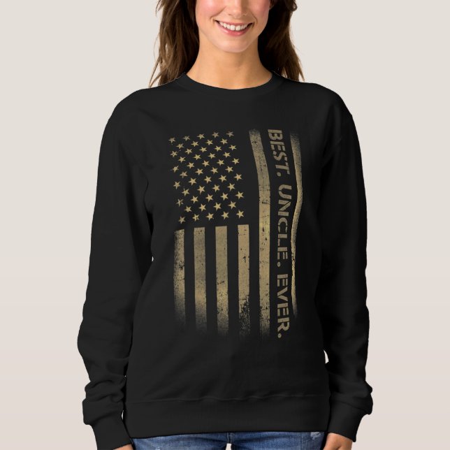 Sweatshirt Meilleur Oncle jamais Américain Usa Grunge Drapeau (Devant)