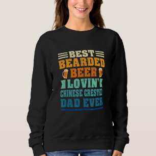 Sweatshirt Meilleur papa à barbe aimant la bière et chien crê