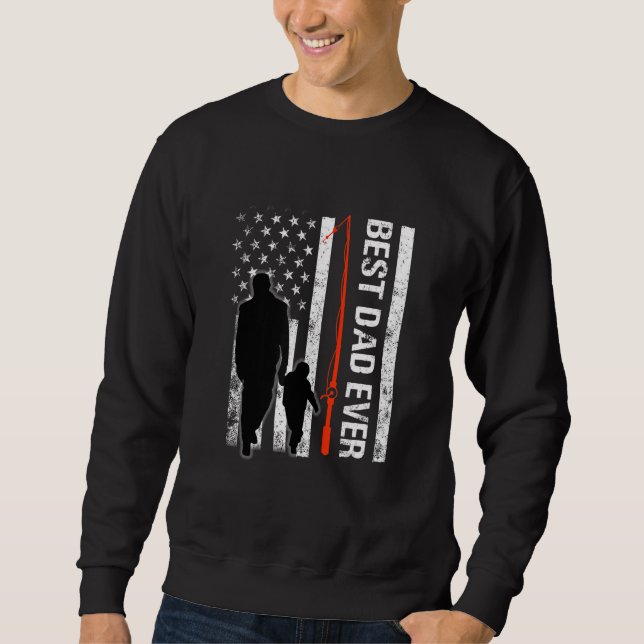 Sweatshirt meilleur papa jamais drapeau américain le mieux po (Devant)