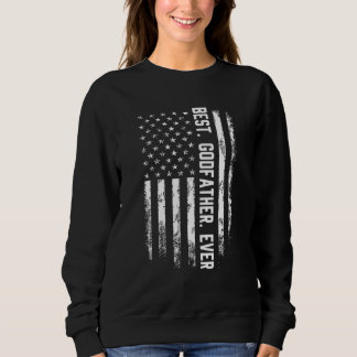 Sweatshirt Meilleur Parrain Parrain Pour Hommes Drapeau De L'
