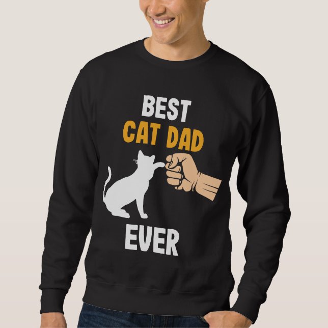 Sweatshirt Meilleur père de chat Jamais Kitten Parents Père a (Devant)