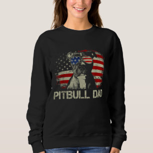 Sweatshirt Meilleur Pitbull papa jamais drapeau américain 4 j