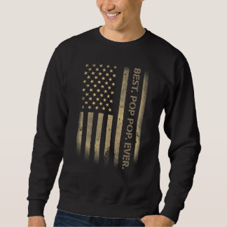 Sweatshirt Meilleur Poppop jamais American Usa Grunge Drapeau