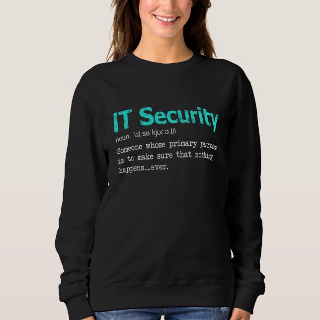Sweatshirt Meilleur programme de définition de cybersécurité  (Devant)
