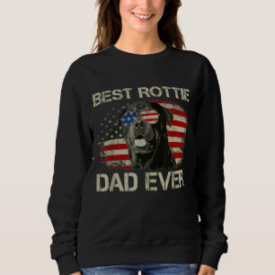 Sweatshirt Meilleur Rottie Papa Jamais Rottweiler Drapeau amé