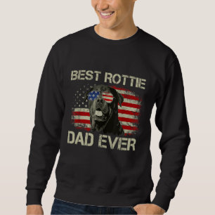 Sweatshirt Meilleur Rottie Papa Jamais Rottweiler Drapeau amé
