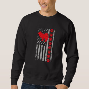 Sweatshirt Meilleur Samoyède Pompiers Maman Papa Ever Drapeau