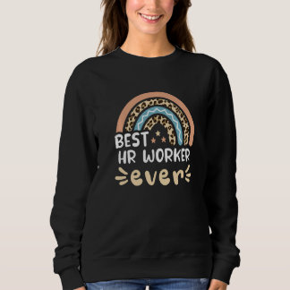 Sweatshirt Meilleur Travailleur Hr Jamais Leopard Rainbow Mam