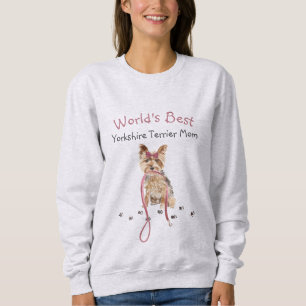 Sweatshirt Meilleur Yorkshire Terrier Maman Aquarelle