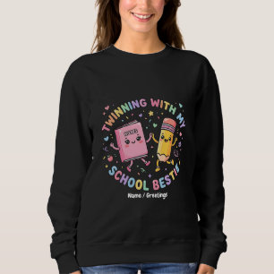 Sweatshirt Meilleure amie de l'école Kawaii Jumelage Amitié