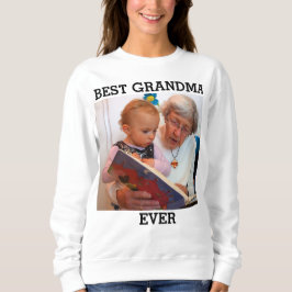 Sweatshirt Meilleure Grand-Mère jamais photo personnalisée Cr