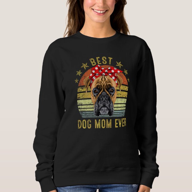 Sweatshirt Meilleure maman de chien jamais boxer Fête des mèr (Devant)