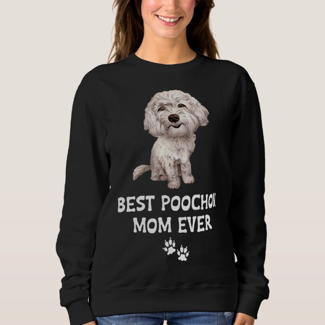 Sweatshirt Meilleure Maman Poochon Pour Bichon Cross Poodle L (Devant)