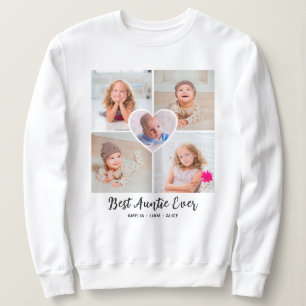 Sweatshirt "Meilleure Tante Ever" Collage de Photos Personnal