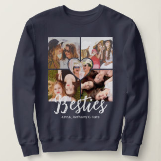 Sweatshirt Meilleures Amies Collage Photo Personnalisé Amis