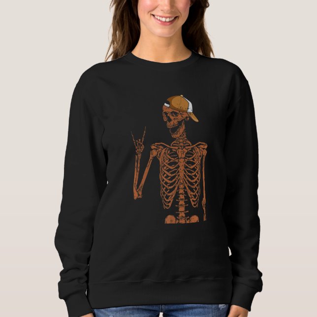Sweatshirt Melanin Skeleton Rock Hand Black History Month BLM (Devant)