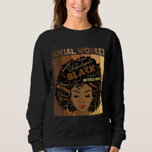 Sweatshirt Melanin Social Worker Afro Cheveux Noir Histoire M