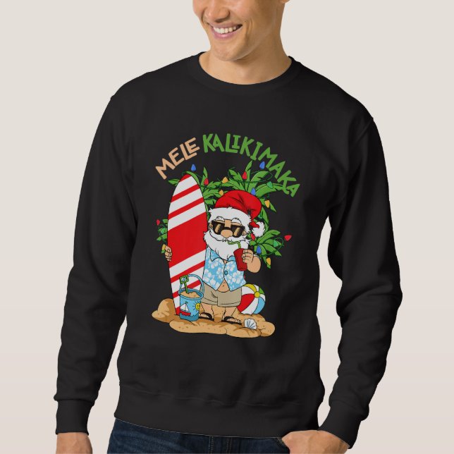 Sweatshirt Mele Kalikimaka Santa Tropical Christmas In July H (Devant)