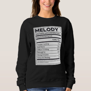 Sweatshirt Mélodie Information sur la nutrition Problème Réso