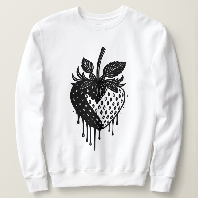 Sweatshirt Melting Drip Strawberry Artwork (Design devant)