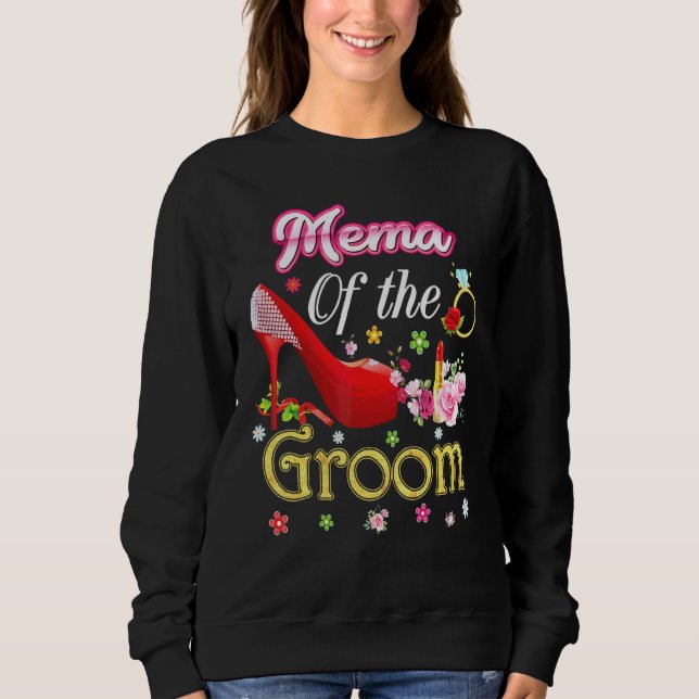Sweatshirt Mema De La Groom Joyeux Mariage Flower Rose Chauss (Devant)