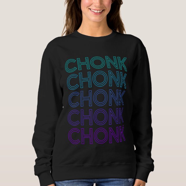 Sweatshirt Mème de chat Chonk rétro (Devant)