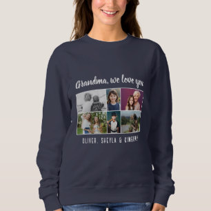 Sweatshirt Mémé nous t'aimons Petits-enfants 6 Collage de pho