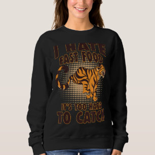 Sweatshirt Mème Tiger Big Chat Wild Animal Retro Fast Food