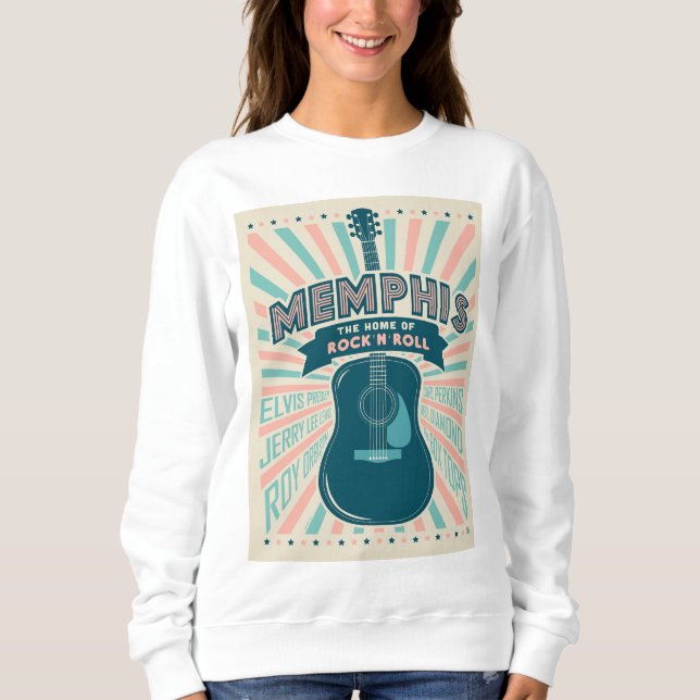 Sweatshirt Memphis, TN : Série de guitares | Rock-N-Roll (Devant)