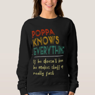 Sweatshirt Men Poppa Sait Tout Rétro Pères Vintages D