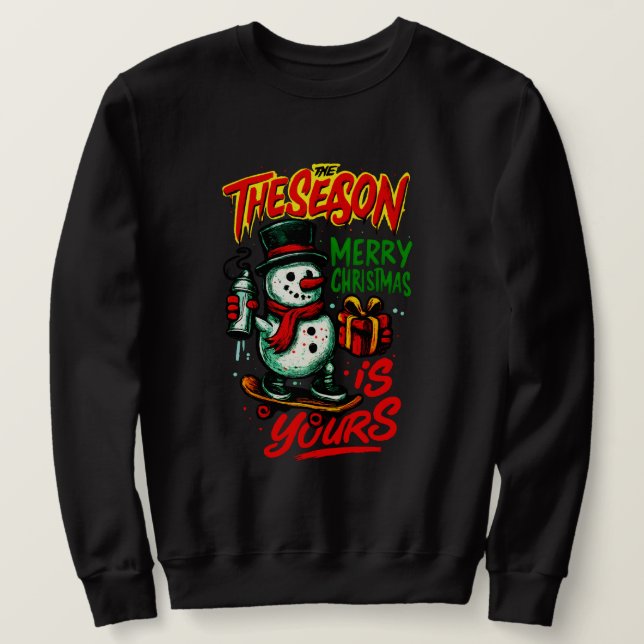 Sweatshirt Men’s Classic Christmas Holiday Snowman (Design devant)