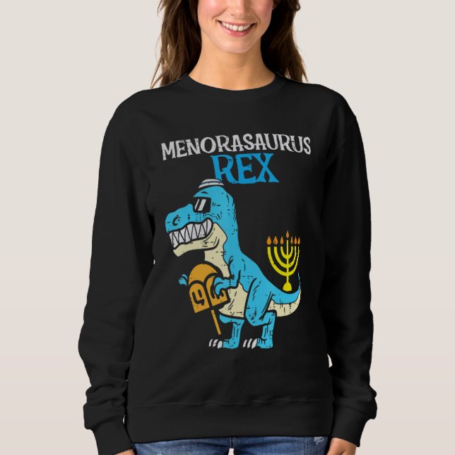 Sweatshirt Menorasaurus Rex Juif Dino Trex Enfants Hanukk (Devant)