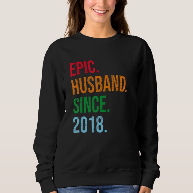 Sweatshirt Mens 5th Wedding Anniversary Ideas Epic Husband Si (Devant)