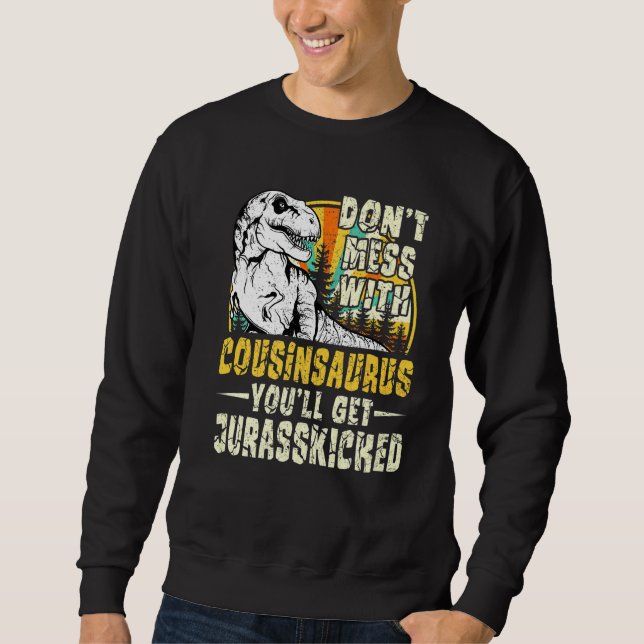Sweatshirt Mens Cousin Rex Saurus Papasaurus Dinosaures Homme (Devant)