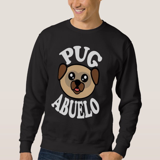 Sweatshirt Mens Cute Pug Abuelo (Devant)