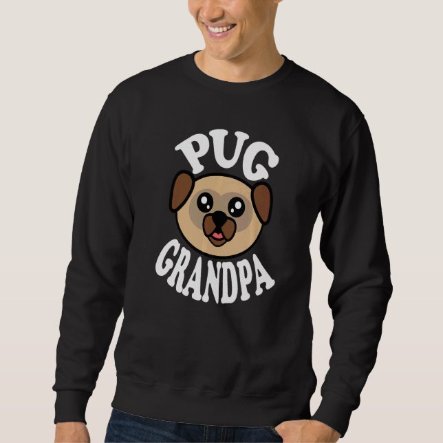 Sweatshirt Mens Cute Pug Grandpa   (Devant)