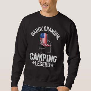 Sweatshirt Mens Daddy Grandpa Camping Légende Drapeau América