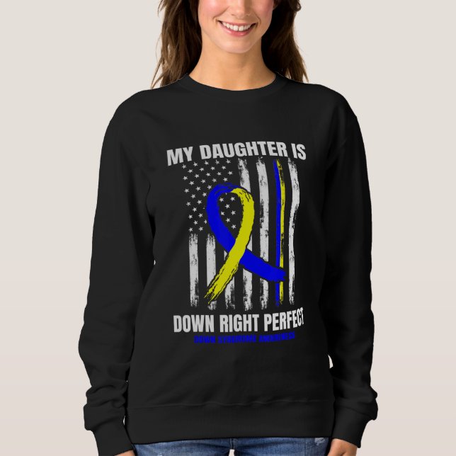 Sweatshirt Mens Down Sensibilisation au syndrome Fille Maman  (Devant)