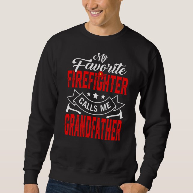 Sweatshirt Mens Fête des pères Mon pompier favori m'appelle (Devant)