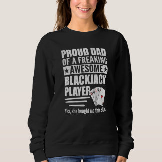 Sweatshirt Mens Fier Papa D'Un Fou De Blackjack Awesome Pla