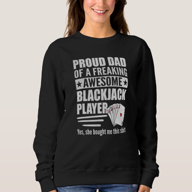 Sweatshirt Mens Fier Papa D'Un Fou De Blackjack Awesome Pla (Devant)