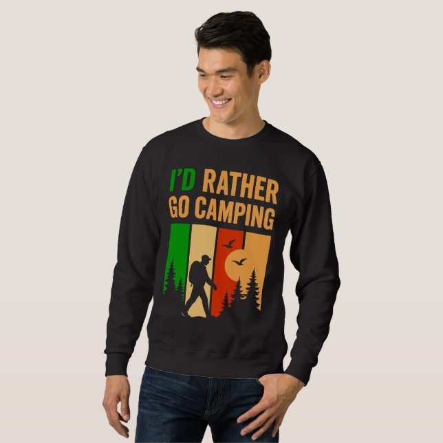 Sweatshirt Mens funny camping  (Devant entier)