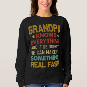 Sweatshirt Mens Grand-Père Sait Tout Drôle Fête des pères
