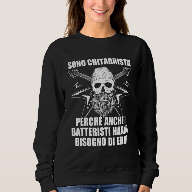 Sweatshirt Mens Je suis Guitaristes Rock Guitare Graphic Musi (Devant)